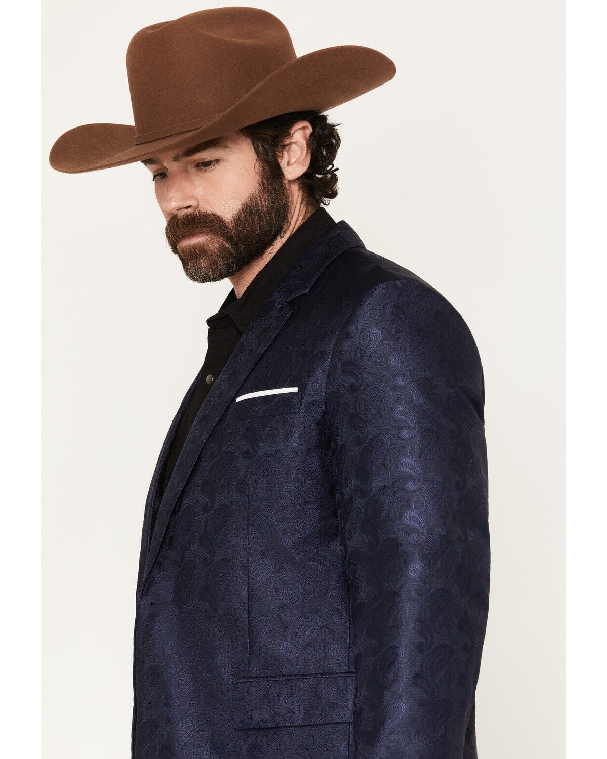 Image #2 - Rock & Roll Denim Men's Paisley Print Sportcoat, Navy, hi-res