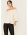 Image #1 - Shyanne Women's Solid Faux Suede Off The Shoulder Long Sleeve Shirt, Natural, hi-res