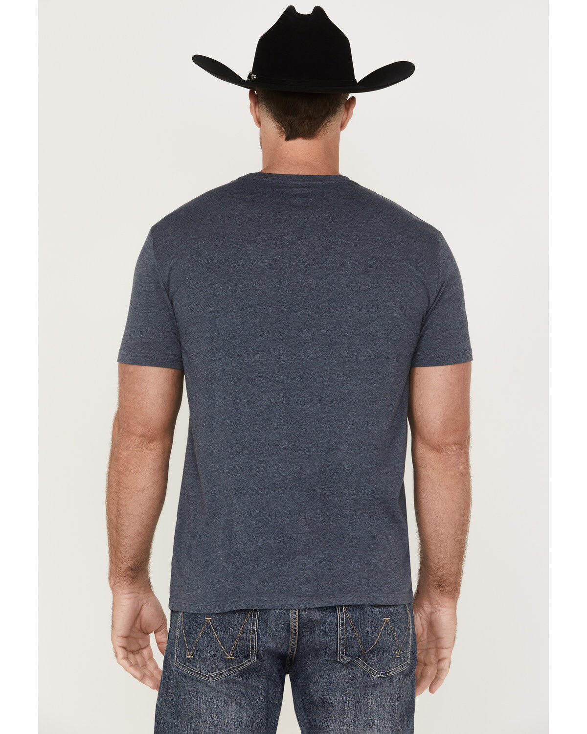 Image #4 - Wrangler Men's Heather Navy Don't Be An Graphic Short Sleeve T-Shirt, Navy, hi-res