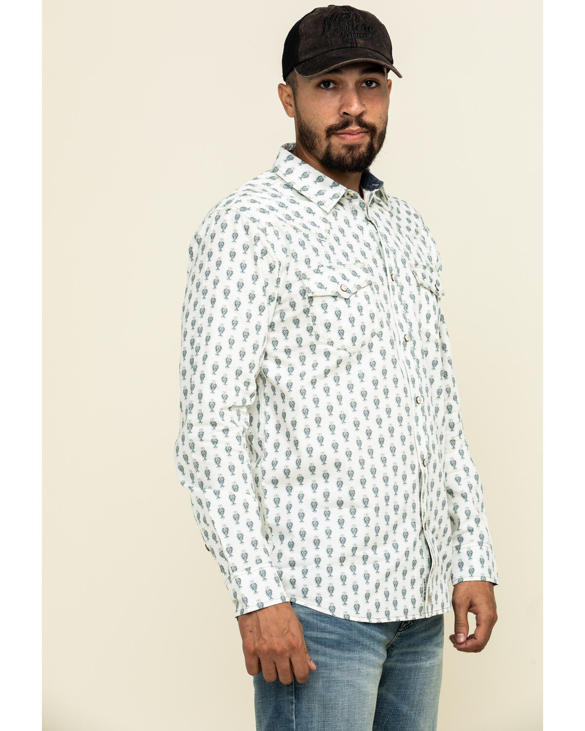 Image #3 - Moonshine Spirit Men's Tibal Mini Paisley Print Long Sleeve Western Shirt , , hi-res