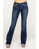 Image #2 - Shyanne Women's Dark Wash Faux Flap Bling Bootcut Jeans, , hi-res