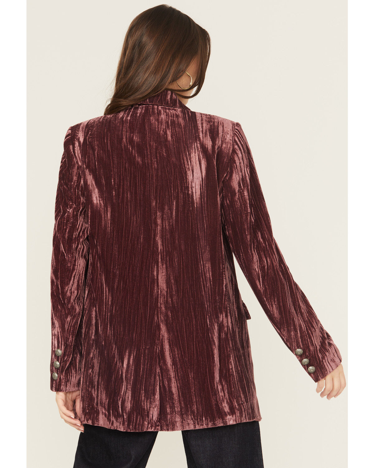 Image #4 - Ariat Women's Velvet Aura Blazer, Wine, hi-res