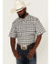 Image #1 - RANK 45® Men's Sponsor Plaid Print Short Sleeve Button-Down Western Shirt, Multi, hi-res