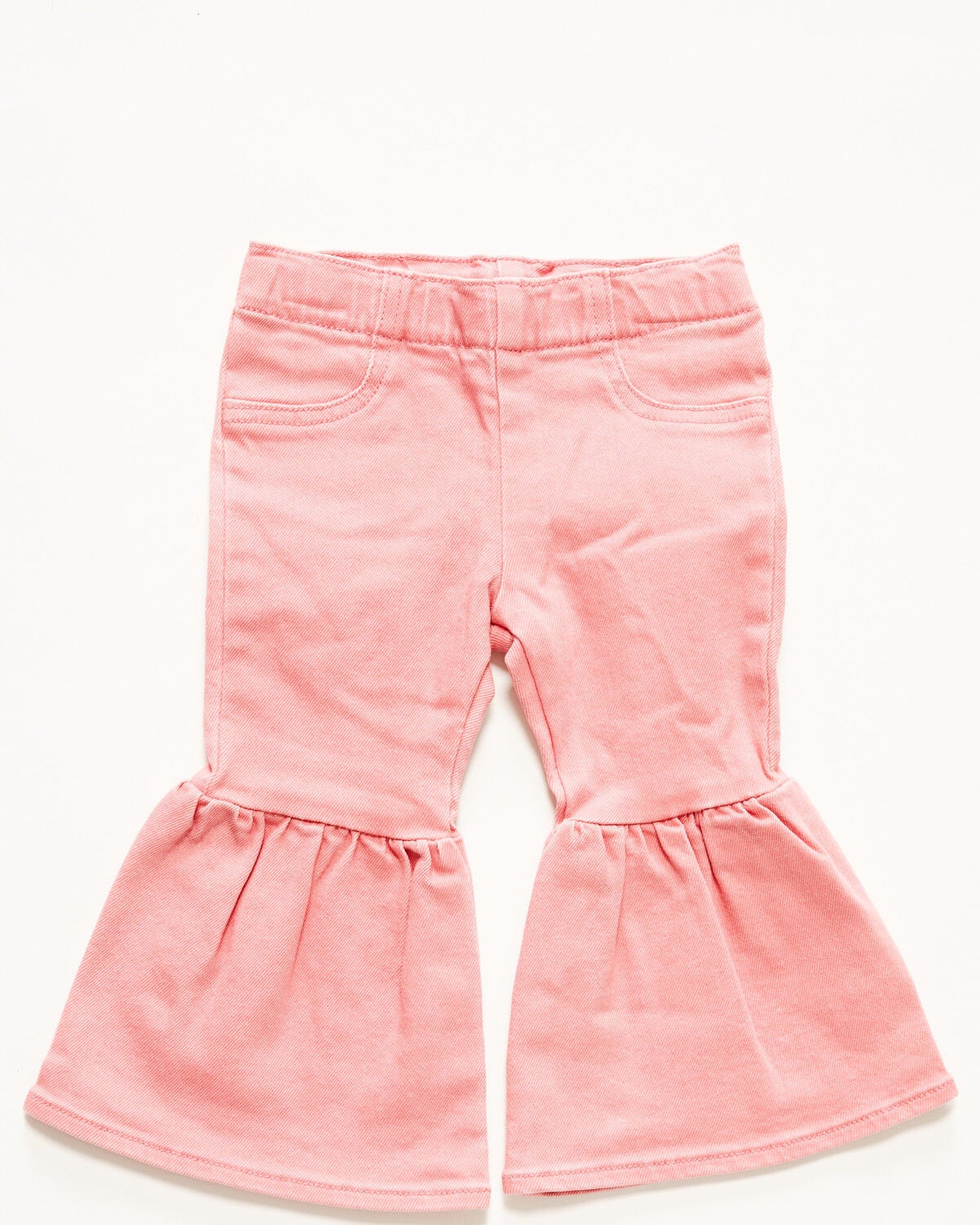 Wrangler Infant Girls' Ruffle Pull-On Flare Denim Jeans, Pink, hi-res