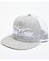 Image #1 - Salty Rodeo Men's Longhorn Logo Embroidered Trucker Cap, Grey, hi-res
