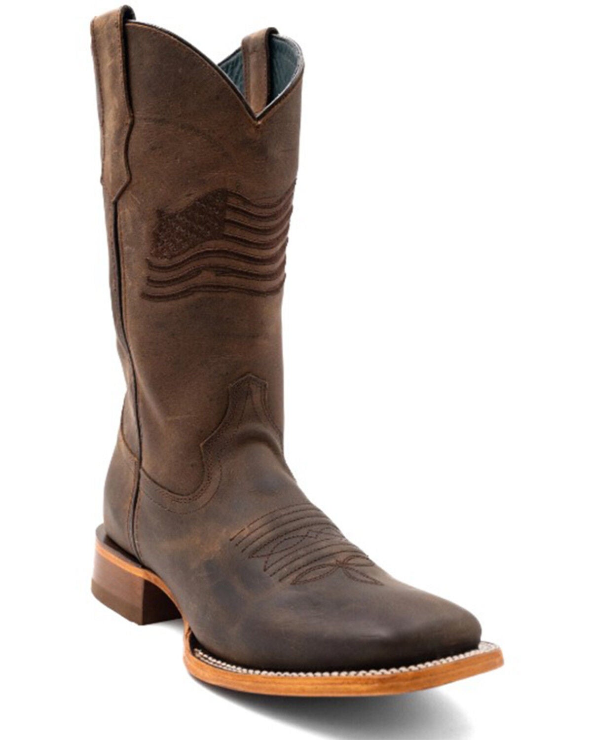 Ferrini Men's Patriot Western Boots - Broad Square Toe, Chocolate, hi-res