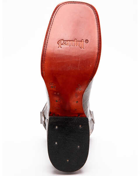 Image #7 - Ferrini Men's Alligator Belly Print Western Boots, Chocolate, hi-res