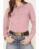Cinch Women's Geo Print Long Sleeve Western Snap Shirt, Pink, hi-res