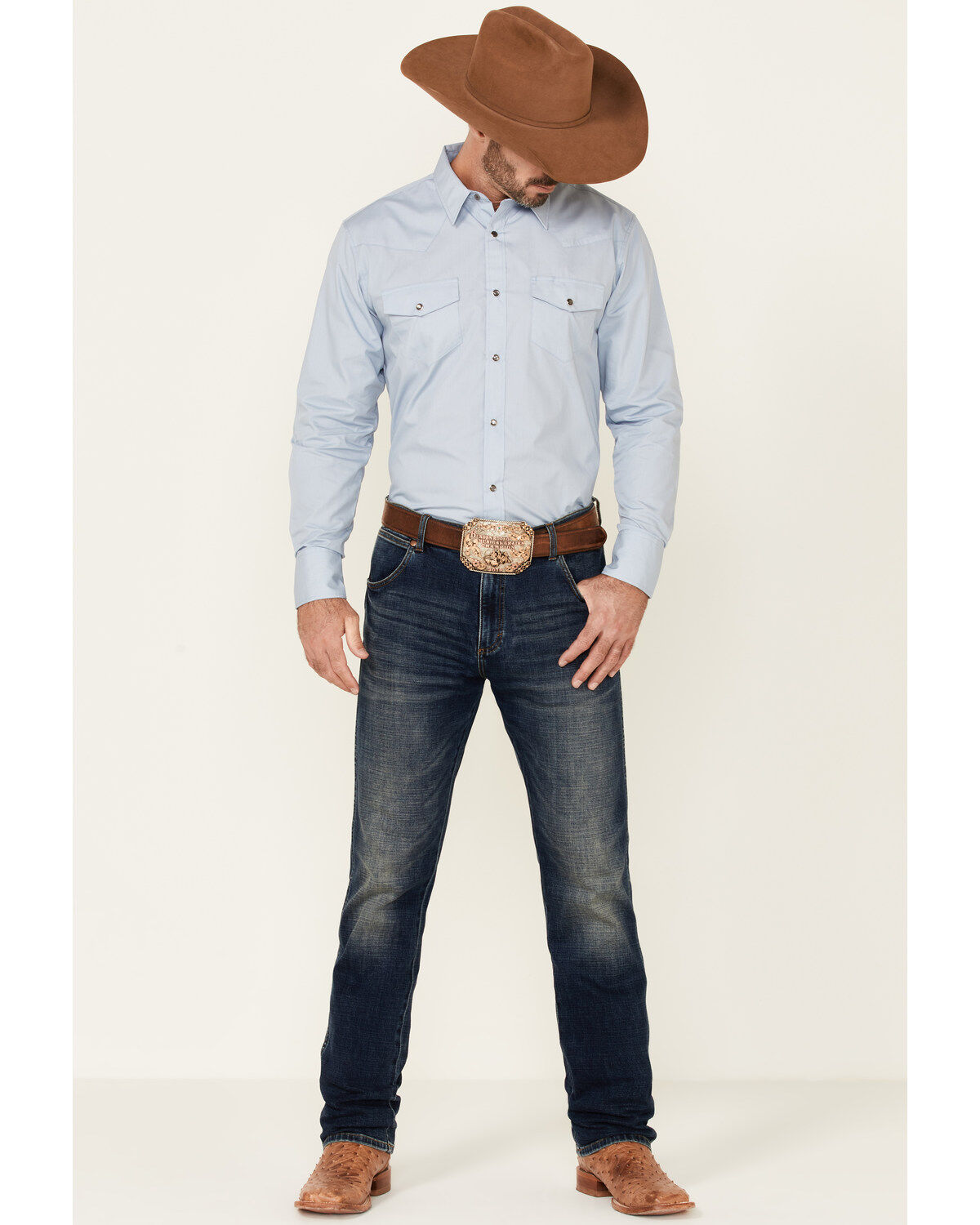 Image #2 - Gibson Men's Basic Solid Long Sleeve Pearl Snap Western Shirt, , hi-res