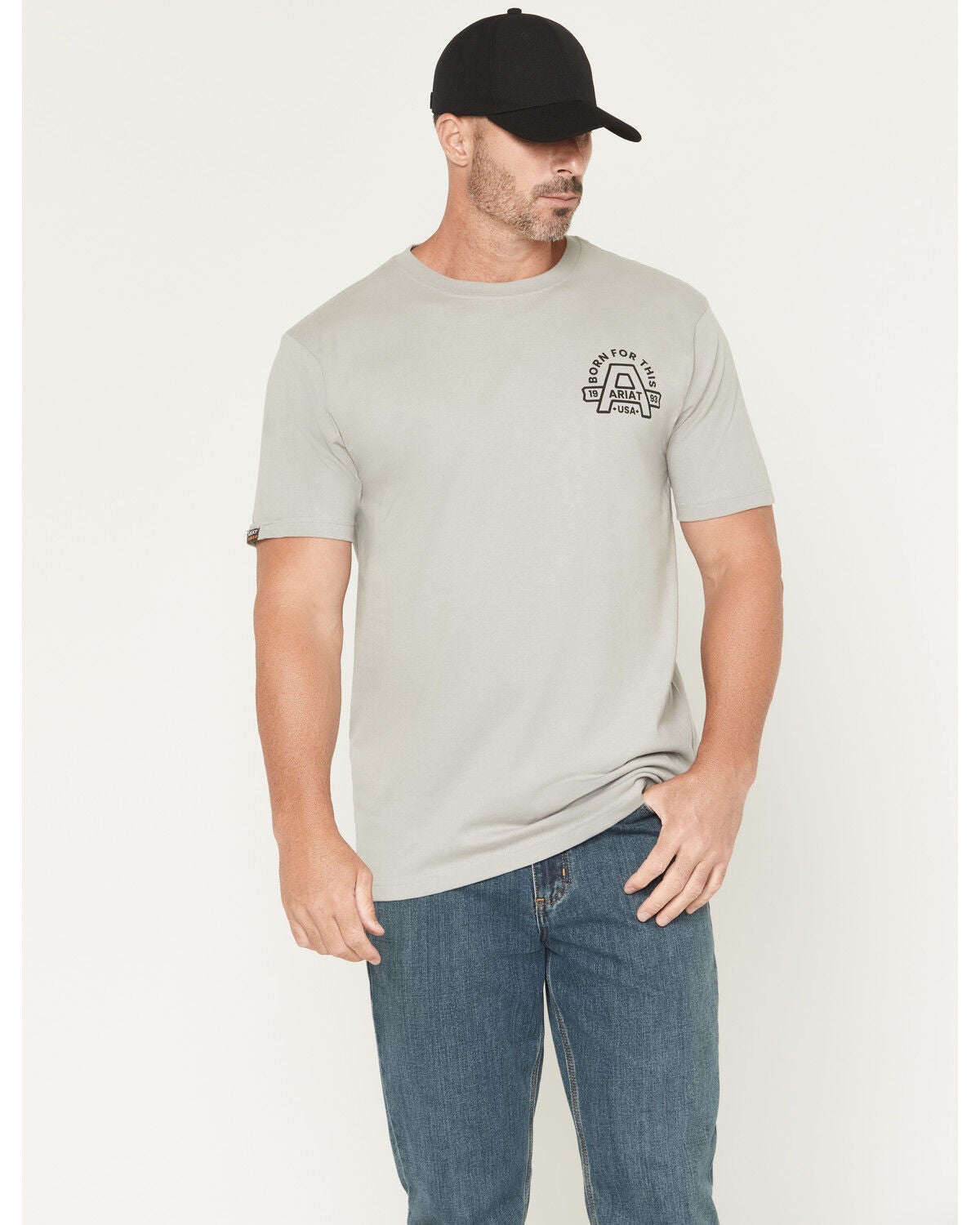 Image #2 - Ariat Men's Rebar Cotton Strong Hardhead Short Sleeve T-Shirt, Grey, hi-res