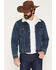 Image #1 - Levi's Men's Dark Wash Sherpa Lined Snap Denim Jacket, Dark Wash, hi-res