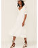 En Creme Women's Lace Tiered 3/4 Sleeve Midi Dress, Off White, hi-res