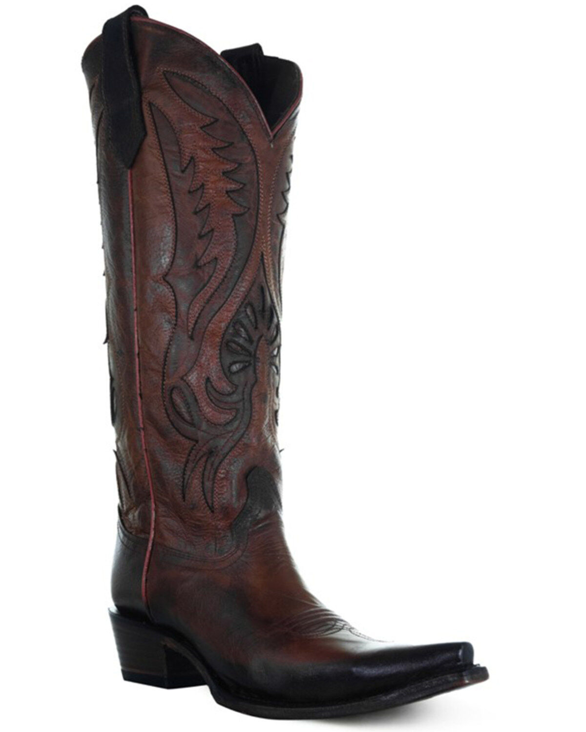 Corral Women's Inlay Tall Western Boots - Snip Toe , Bronze
