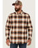 Image #1 - Cody James Men's Hombre Plaid Print Long Sleeve Button-Down Stretch Western Shirt, Tan, hi-res