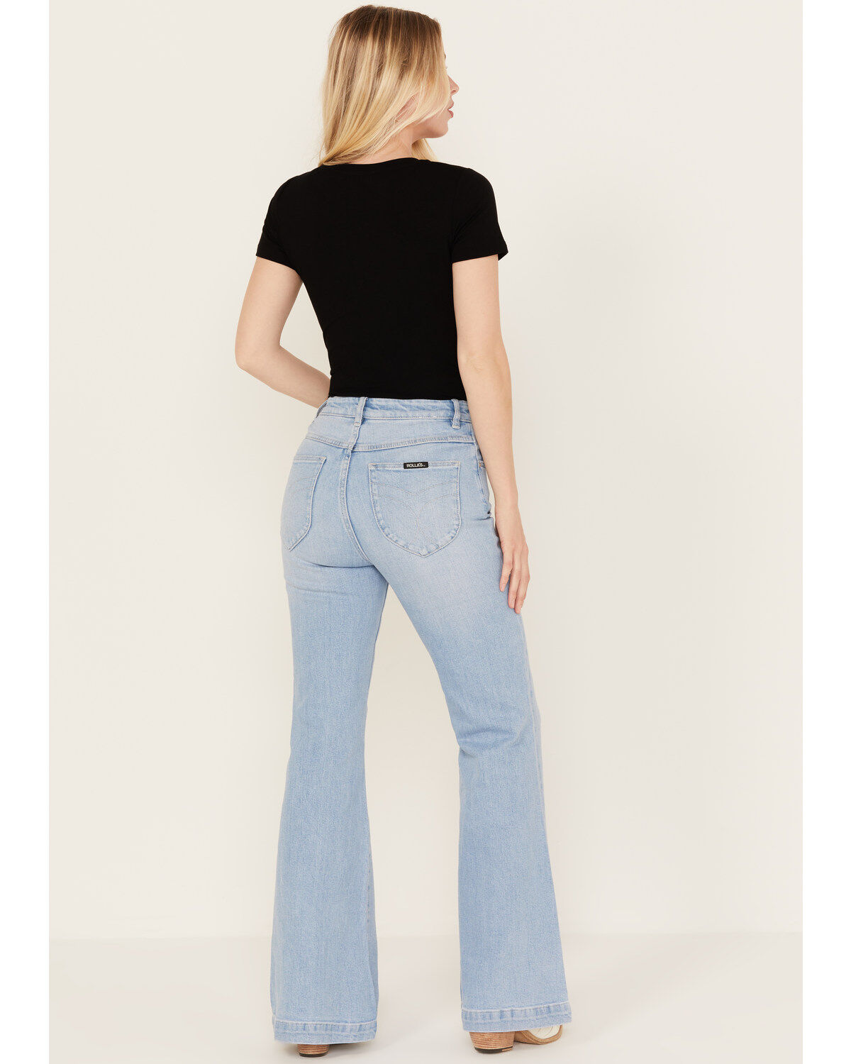 Image #3 - Rolla's Women's Bluebird Light Wash High Rise East Coast Flare Jeans, Light Wash, hi-res