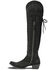 Image #3 - Lane Women's Lexington Over The Knee Suede Western Boots - Snip Toe, Black, hi-res