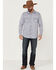 Moonshine Spirit Men's Jail Break Plaid Long Sleeve Snap Western Shirt , Navy, hi-res