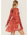 Beyond The Radar Women's Red Long Sleeve Knit Mini Dress, Red, hi-res