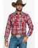 Image #1 - Rock 47 By Wrangler Large Red Plaid Embroidered Long Sleeve Western Shirt , , hi-res