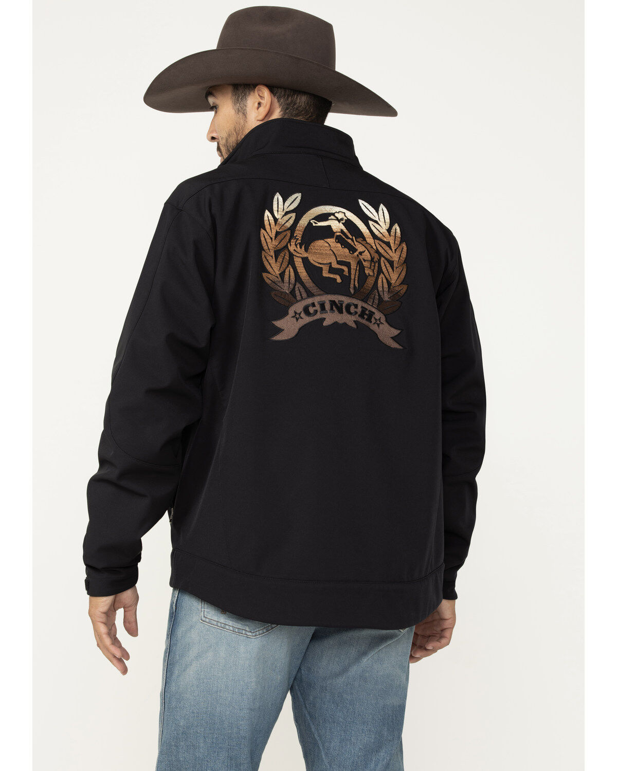 Image #4 - Cinch Men's Bonded Softshell Jacket, Black, hi-res