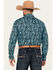 Image #4 - Rock & Roll Denim Men's Paisley Print Long Sleeve Snap Stretch Western Shirt, Teal, hi-res