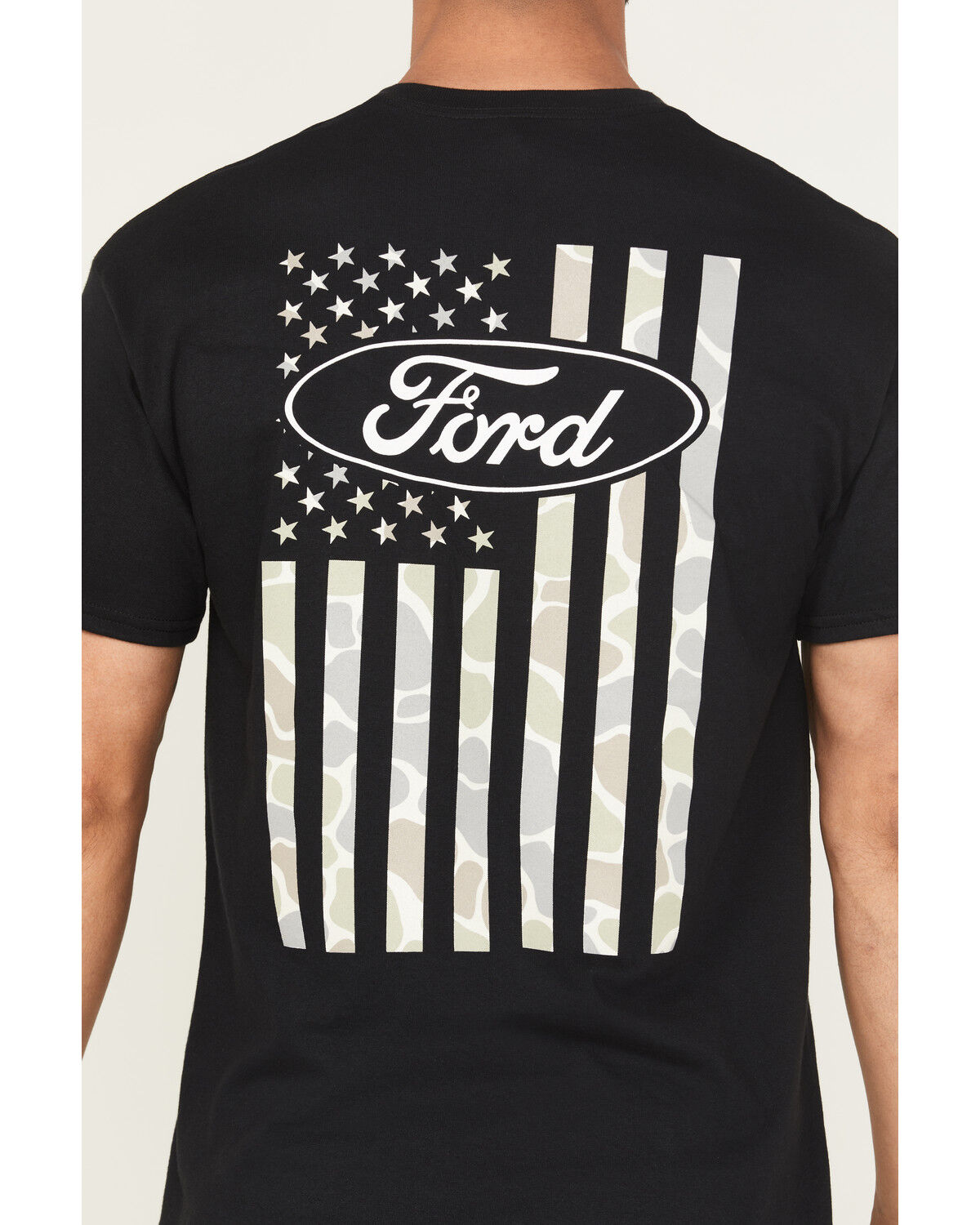 Image #4 - Buckwear Men's Ford Camo Flag Short Sleeve Graphic T-Shirt - Big, Black, hi-res