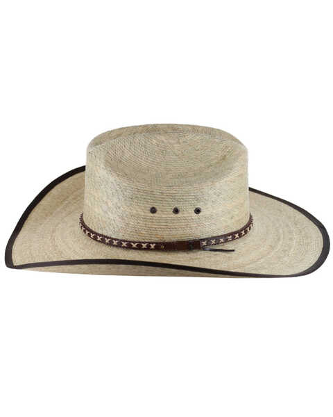 Cody James® Men's Brown Trimmed Straw Hat, Natural, hi-res