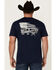 Image #1 - Cowboy Hardware Men's Lock & Load Short Sleeve Graphic T-Shirt, Navy, hi-res