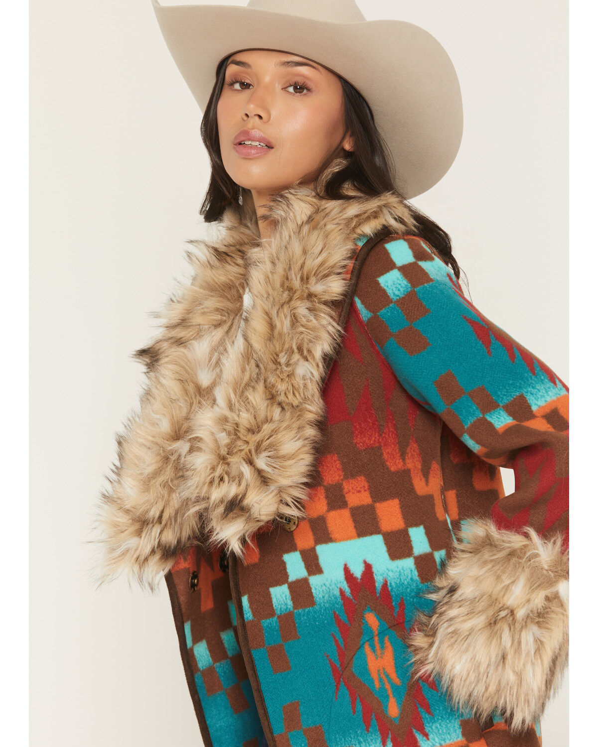 Image #2 - Tasha Polizzi Women's Casey Southwestern Print Blanket Coat, Multi, hi-res