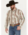Image #1 - Cowboy Hardware Men's Mexico Gradient Plaid Print Long Sleeve Button Down Western Shirt, Brown, hi-res