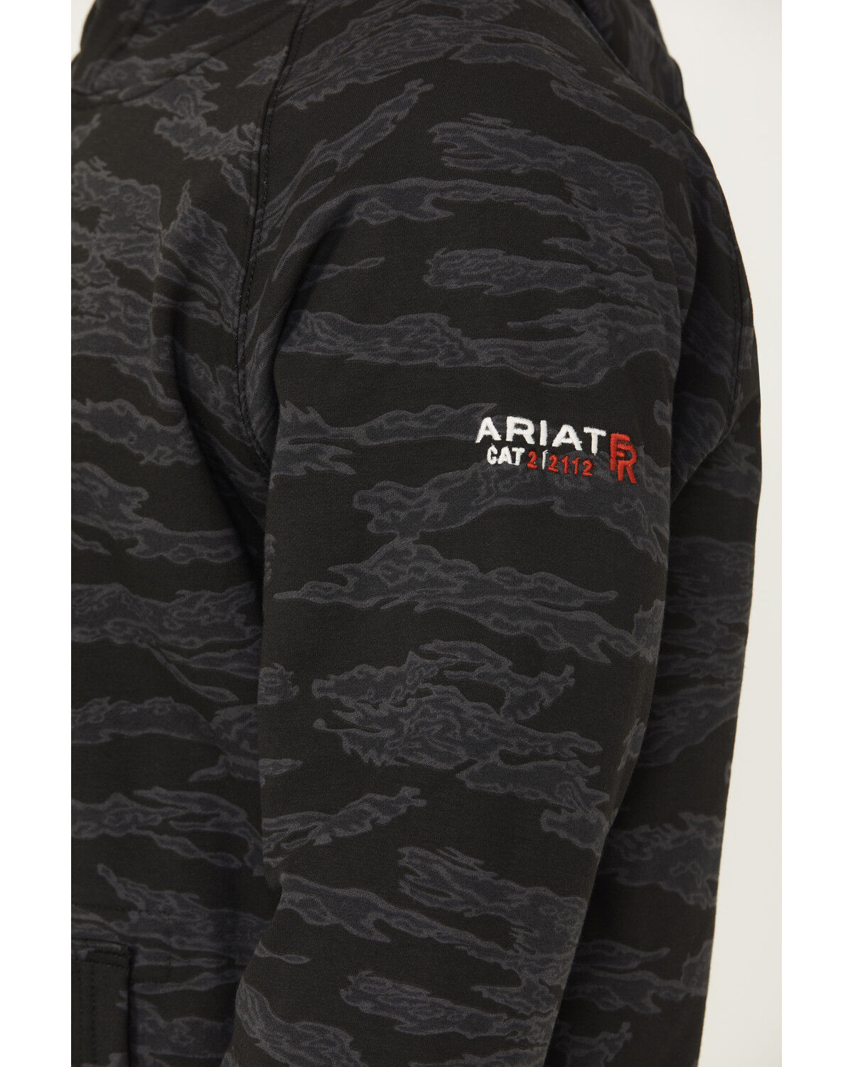 Image #3 - Ariat Men's FR Durastretch Smoke Hooded Sweatshirt, Black, hi-res