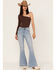 Shyanne Women's Light Wash Mid-Rise Signature Embroidery Bootcut Jeans, Dark Medium Wash, hi-res