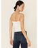 Image #4 - Mystree Women's Sweater-Knit Lace-Up Cami , White, hi-res