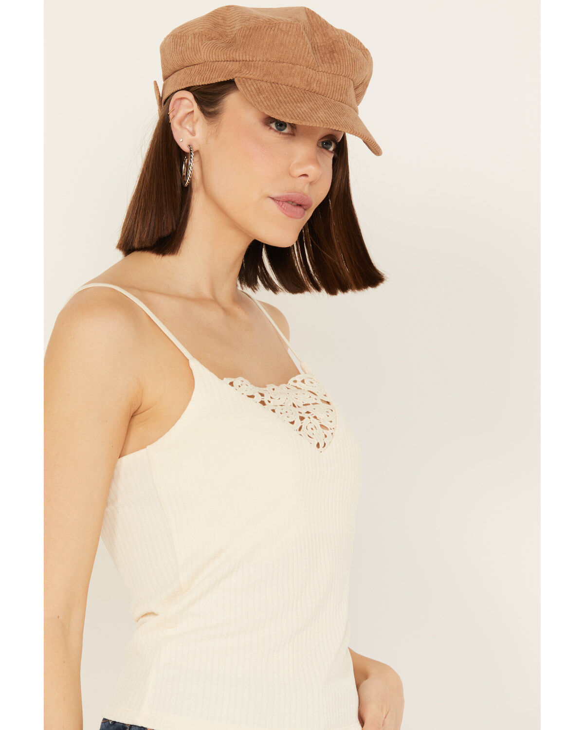 Image #2 - Shyanne Women's Crochet Rib Cami, Cream, hi-res