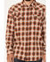 Moonshine Spirit Men's Trail Map Southwestern Plaid Snap Western Flannel Shirt , Cream, hi-res