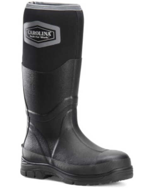 Carolina Men's Short Puncture Resisting Rubber Boots - Steel Toe, Black, hi-res