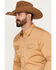 Blue Ranchwear Men's Twill Long Sleeve Snap Shirt, Medium Yellow, hi-res