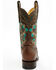 Image #6 - Corral Women's Studded Floral Embroidery Western Boots - Square Toe, Brown, hi-res