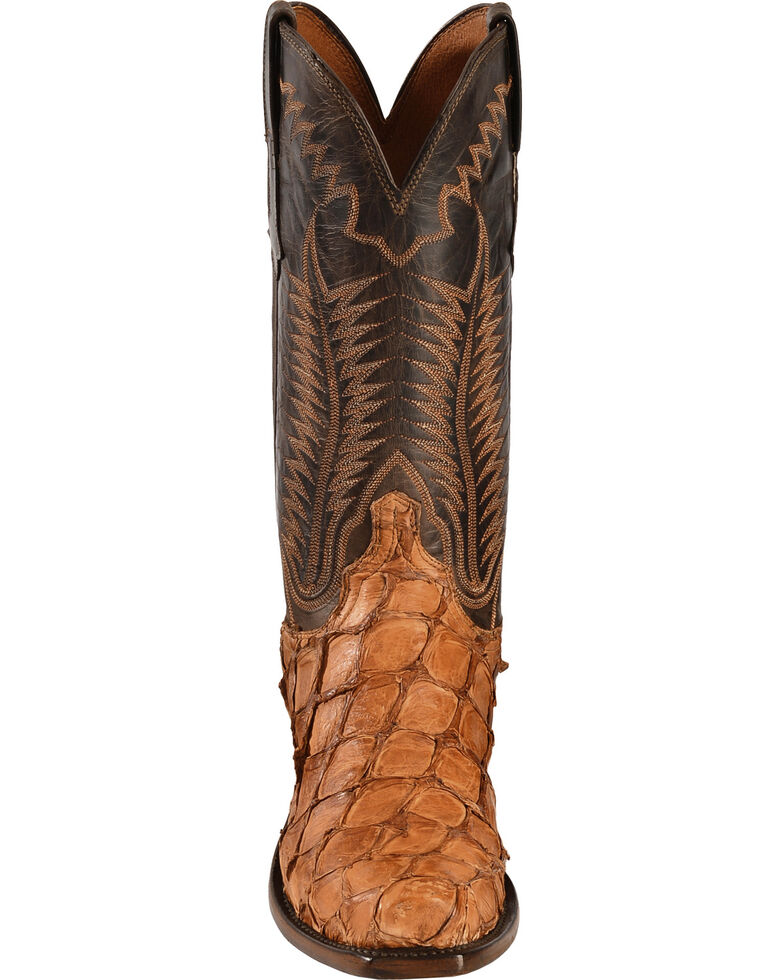 Lucchese Handmade Cognac Murphy Pirarucu Cowboy Boots - Snip Toe | Boot ...