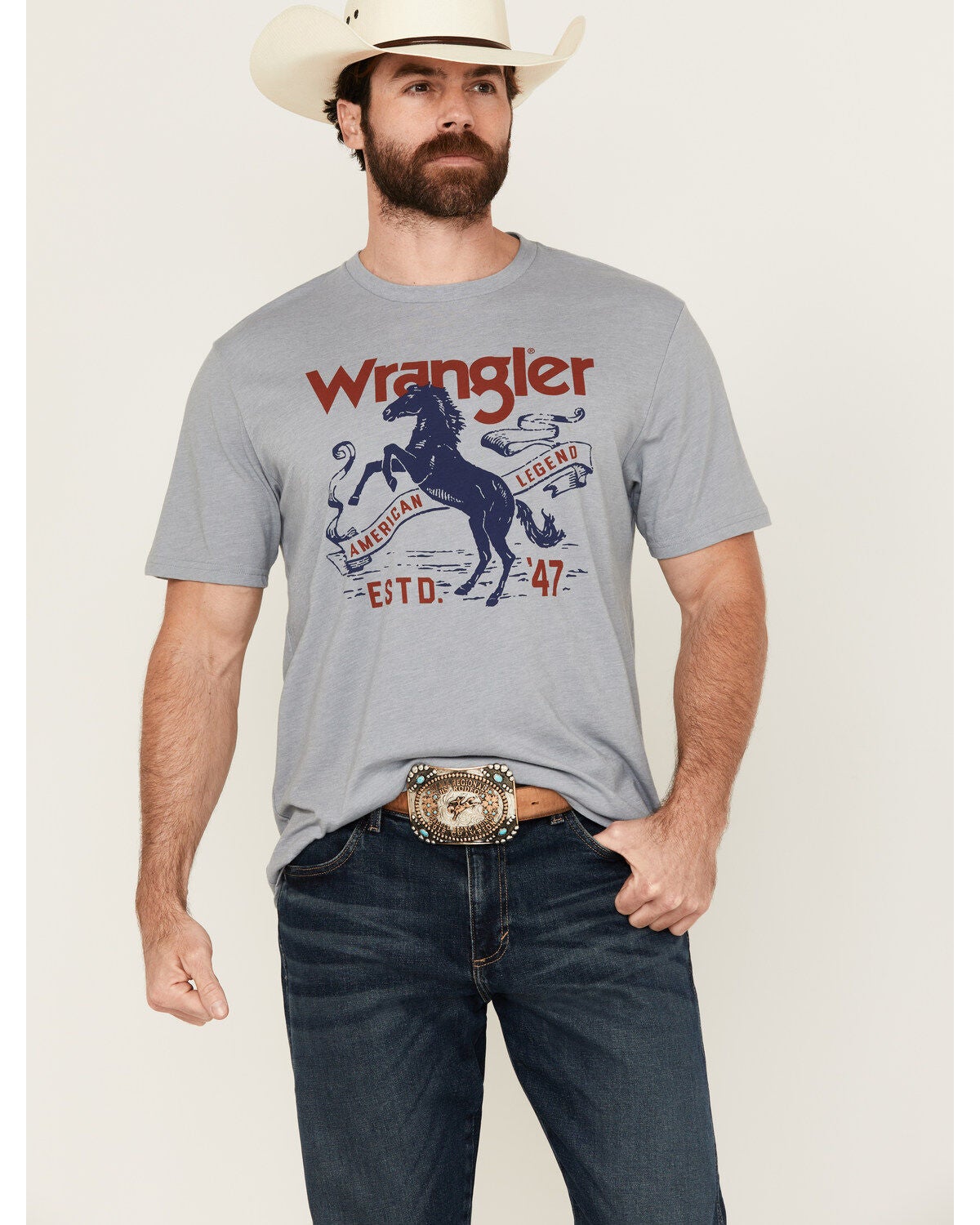 Image #1 - Wrangler Men's Horse Logo Short Sleeve Graphic T-Shirt, , hi-res