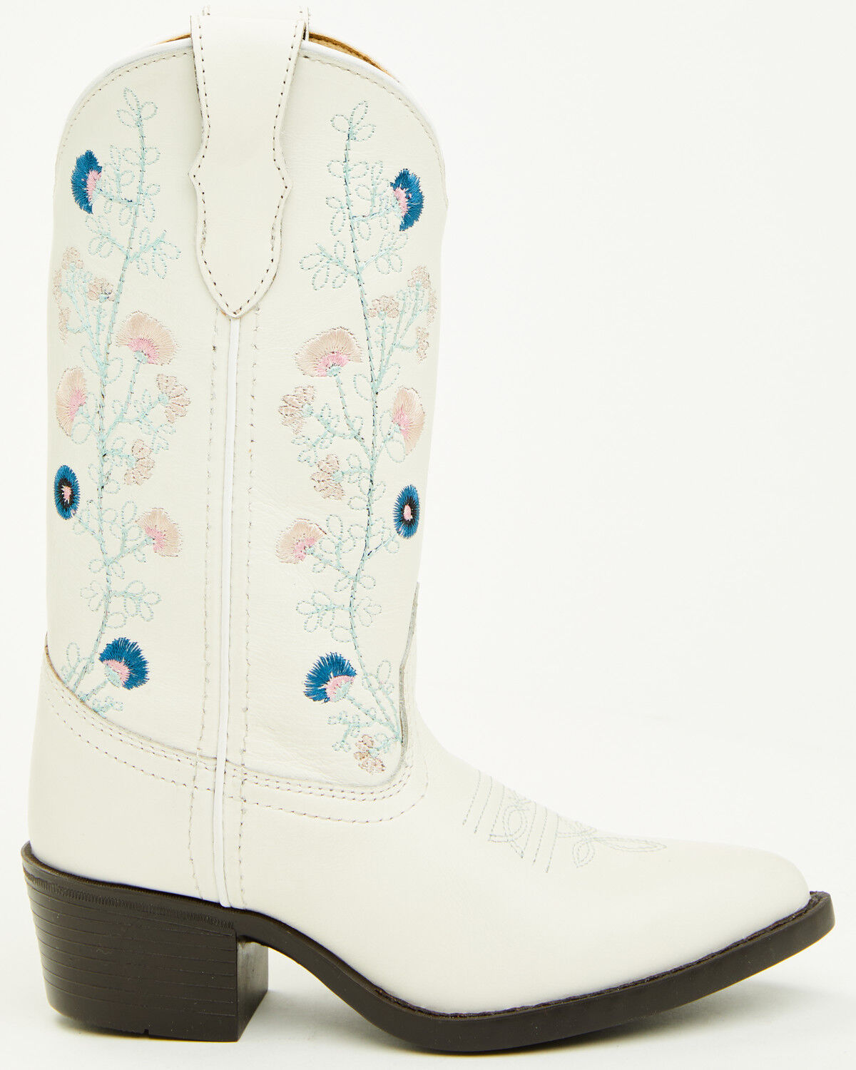 Image #2 - Shyanne Girls' Fleur Western Boots - Round Toe, White, hi-res