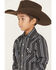 Image #2 - Ely Walker Boys' Striped Long Sleeve Pearl Snap Western Shirt, Black, hi-res