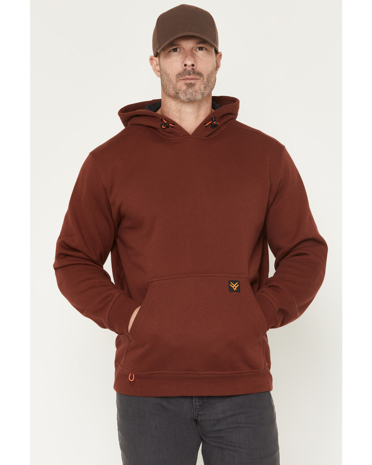 Image #2 - Hawx Men's Camo Logo Hooded Sweatshirt, Wine, hi-res