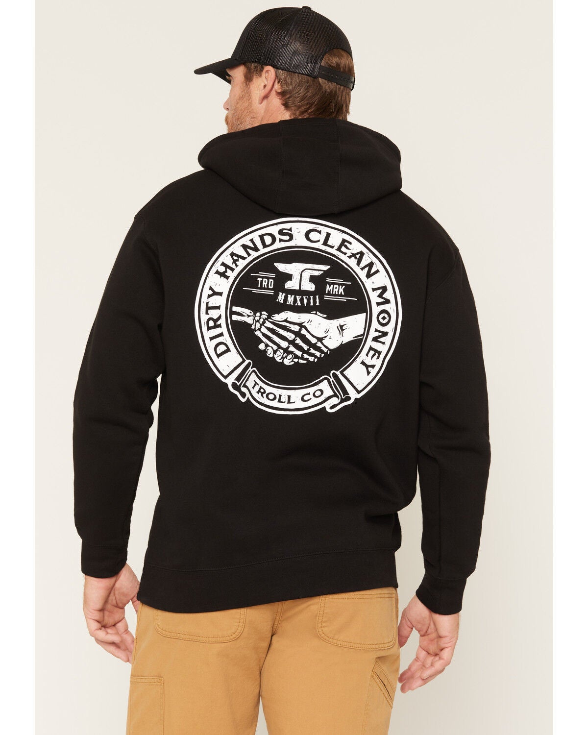 Image #1 - Troll Co Men's Haggler Hooded Sweatshirt, Black, hi-res