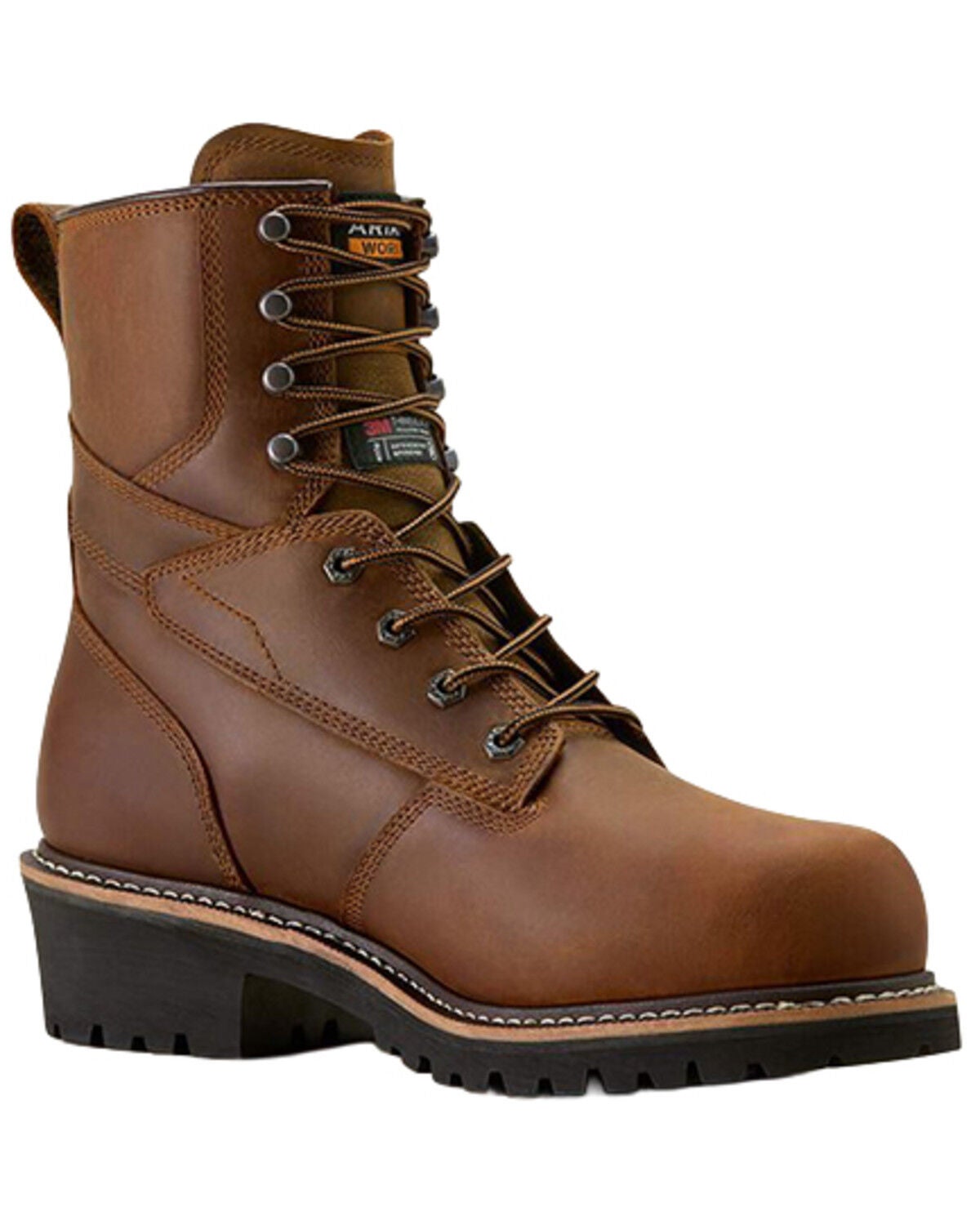 Ariat Men's Logger Shock Shield Waterproof Insulated Work Boots - Composite Toe, Brown, hi-res