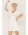 Molly Bracken Women's Puff Sleeve Open Back Mini Dress, , hi-res