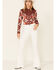 Image #4 - Ranch Dress'n Women's Southwestern Bandera Print Long Sleeve Snap Western Shirt, Rust Copper, hi-res