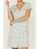 Stetson Women's Feather Print Button-Front Dress, Blue, hi-res