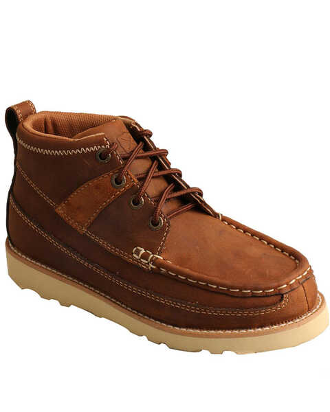 Twisted X Boys' Wedge Sole Work Boots - Soft Toe, Brown, hi-res