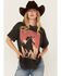 Image #1 - Girl Dangerous Women's Running Horses Short Sleeve Graphic Tee, Grey, hi-res